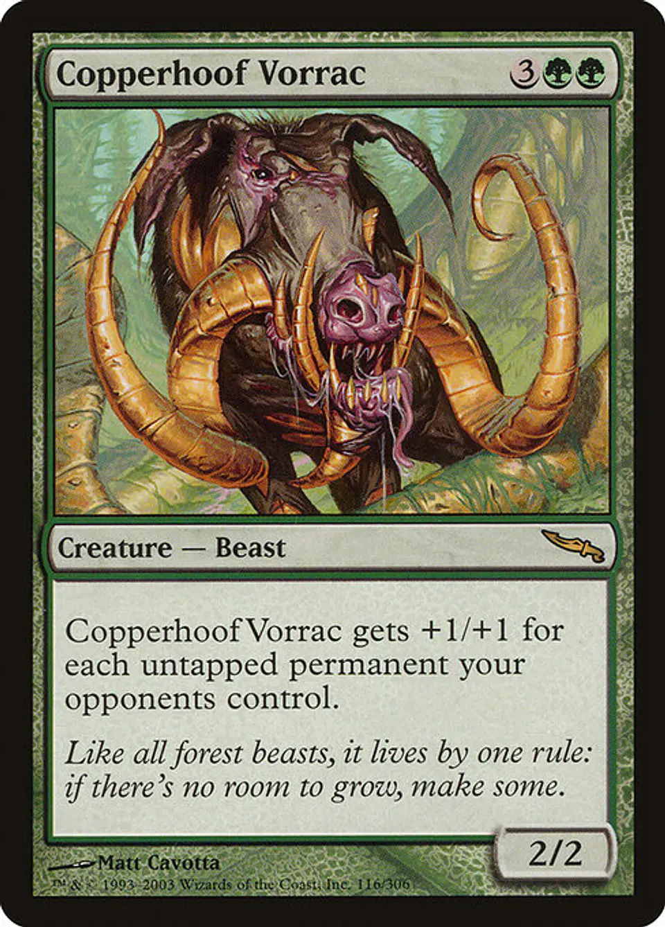 Carta Magic - Copperhoof Vorrac - Idioma: Español - Edicion: Mirrodin 1
