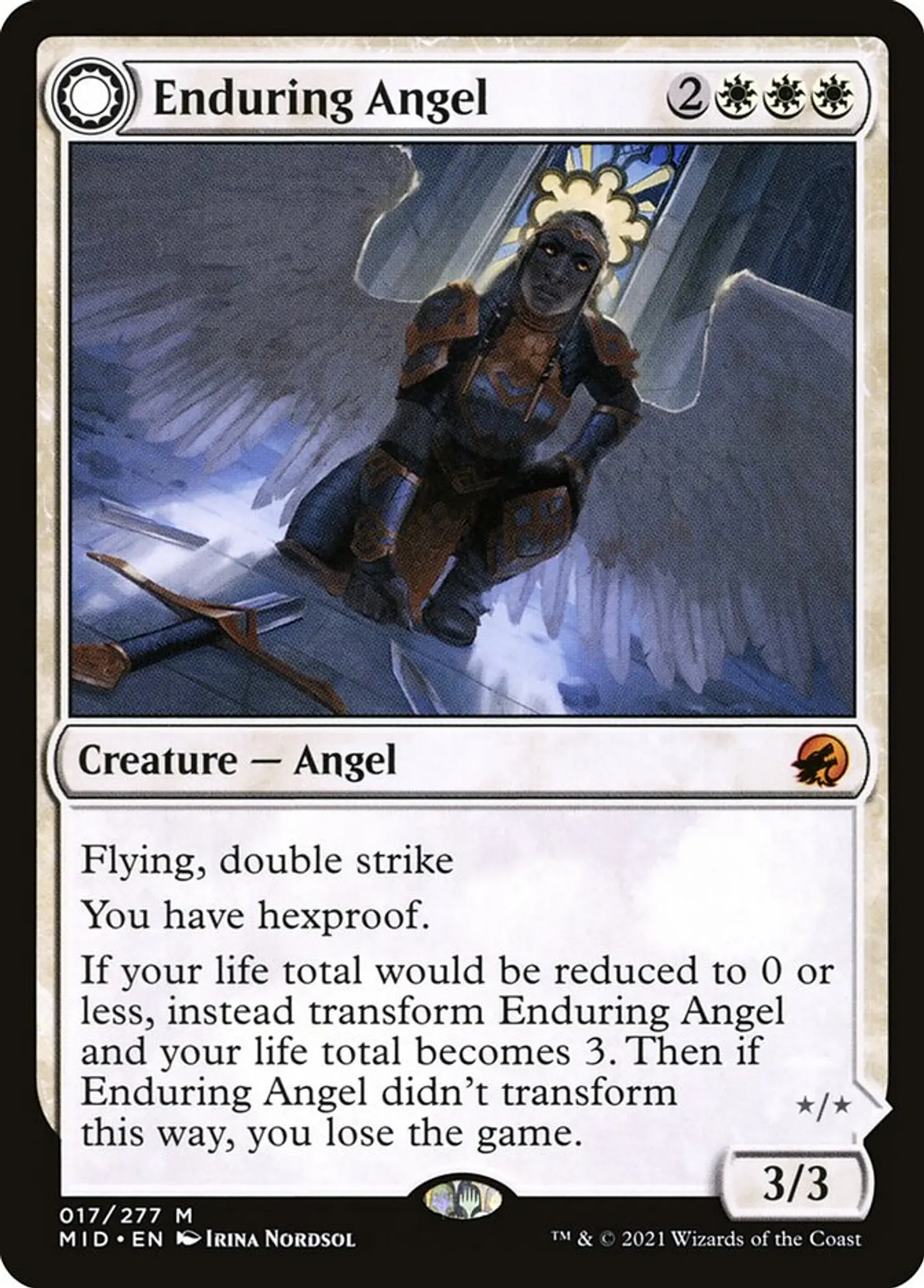 Carta Magic - Enduring Angel - Idioma: Ingles - Edicion: Innistrad: Midnight Hunt 1