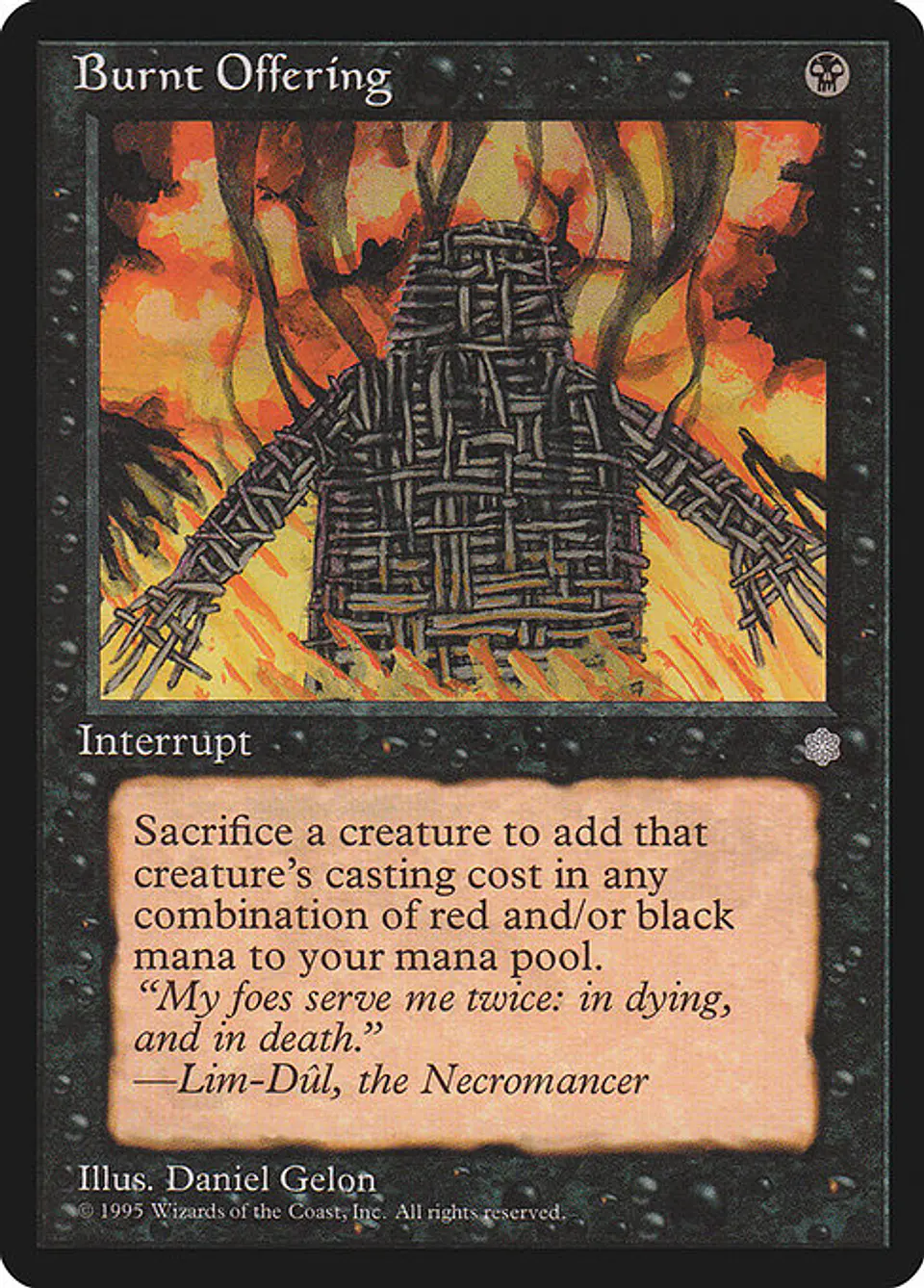 Carta Magic - Burnt Offering - Idioma: Español - Edicion: Ice Age 1