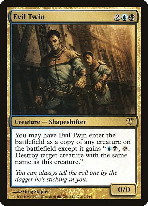 Carta Magic - Evil Twin - Idioma: Español - Edicion: Innistrad
