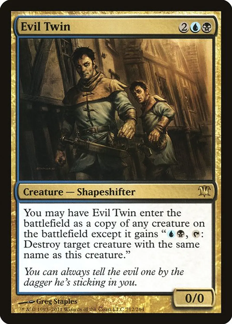 Carta Magic - Evil Twin - Idioma: Español - Edicion: Innistrad 1