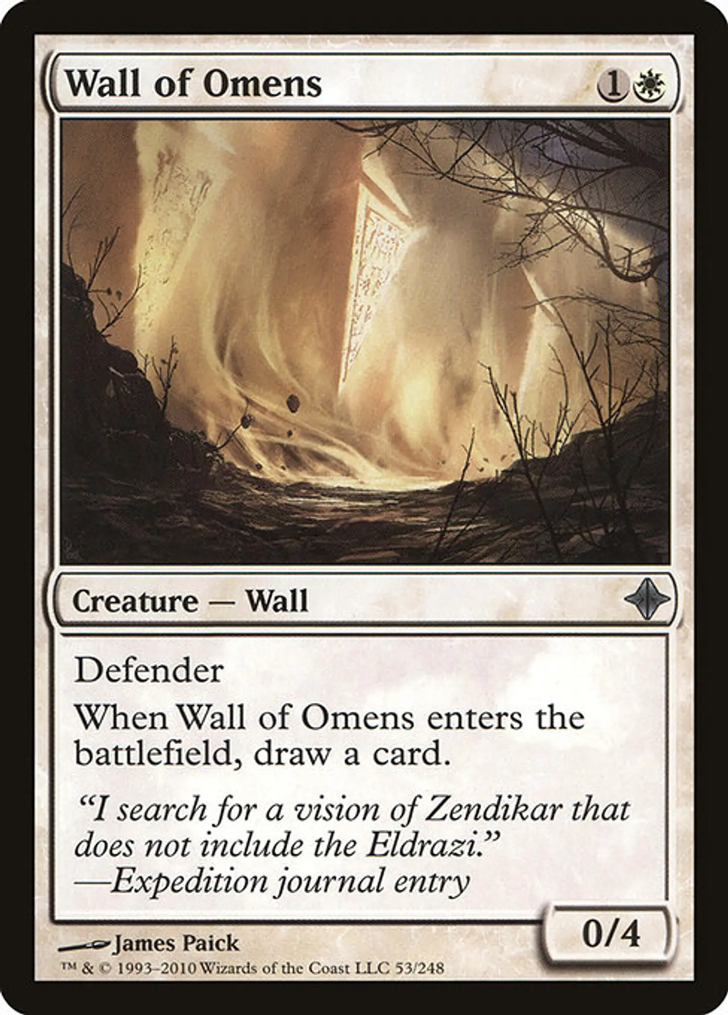 Carta Magic - Wall of Omens - Idioma: Español - Edicion: Rise of the Eldrazi 1