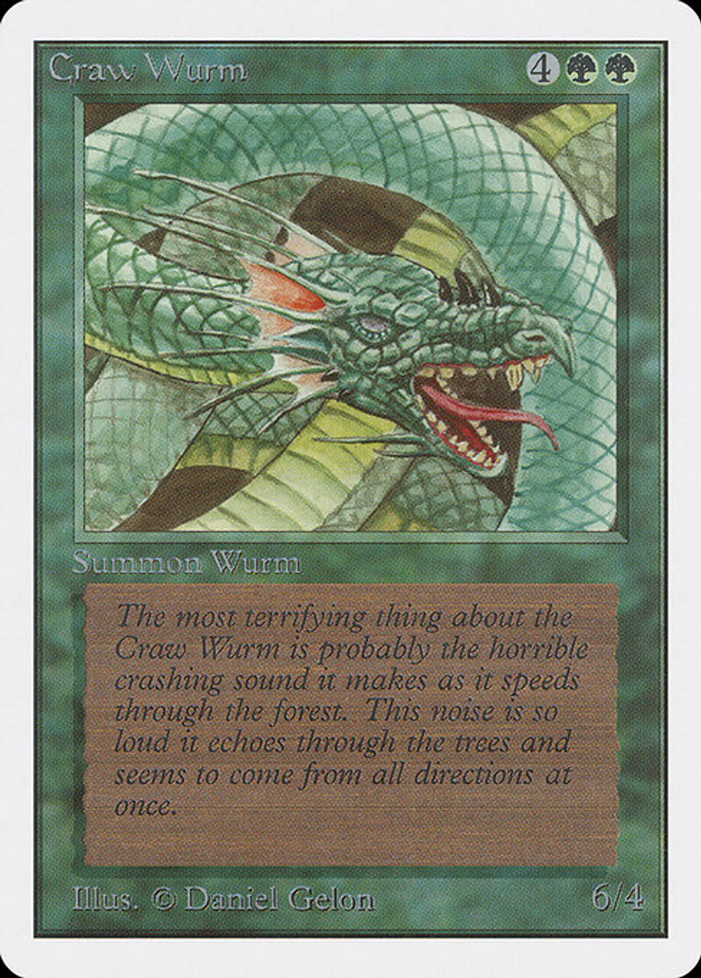 Carta Magic - Craw Wurm - Idioma: Ingles - Edicion: Unlimited Edition 1