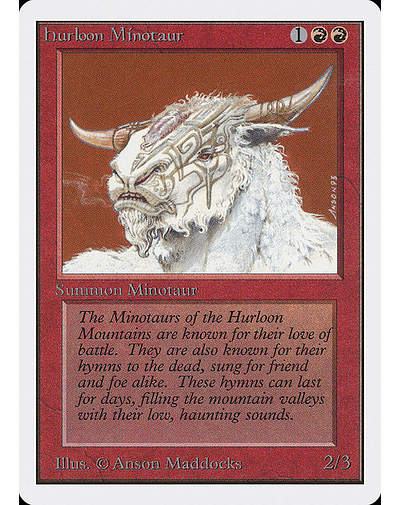 Carta Magic - Hurloon Minotaur - Idioma: Ingles - Edicion: Unlimited Edition