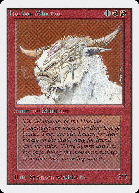 Carta Magic - Hurloon Minotaur - Idioma: Ingles - Edicion: Unlimited Edition