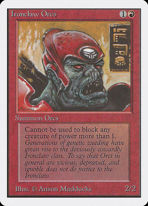 Carta Magic - Ironclaw Orcs - Idioma: Ingles - Edicion: Unlimited Edition
