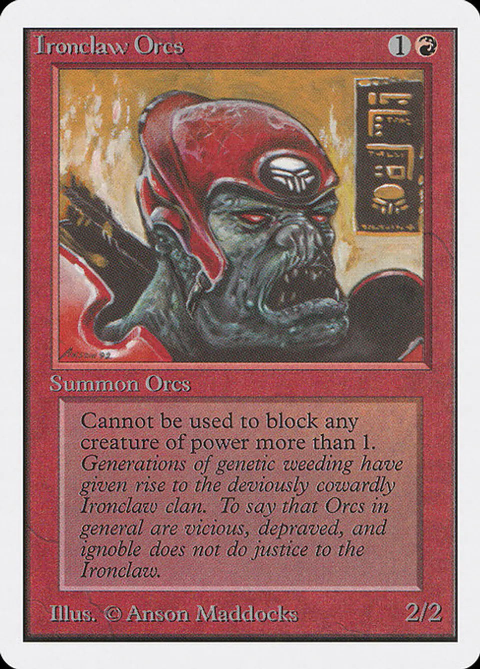 Carta Magic - Ironclaw Orcs - Idioma: Ingles - Edicion: Unlimited Edition 1