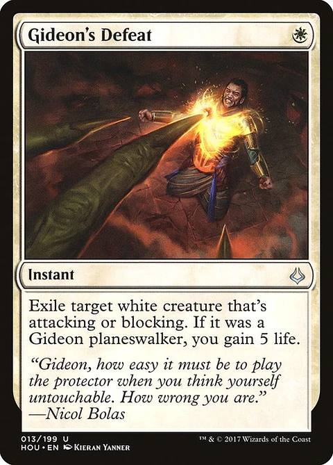 Carta Magic - FOIL Gideon's Defeat - Idioma: Espa–ol - Edicion: Hour of Devastation