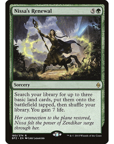 Carta Magic - FOIL Nissa's Renewal - Idioma: Ingles - Edicion: Battle for Zendikar