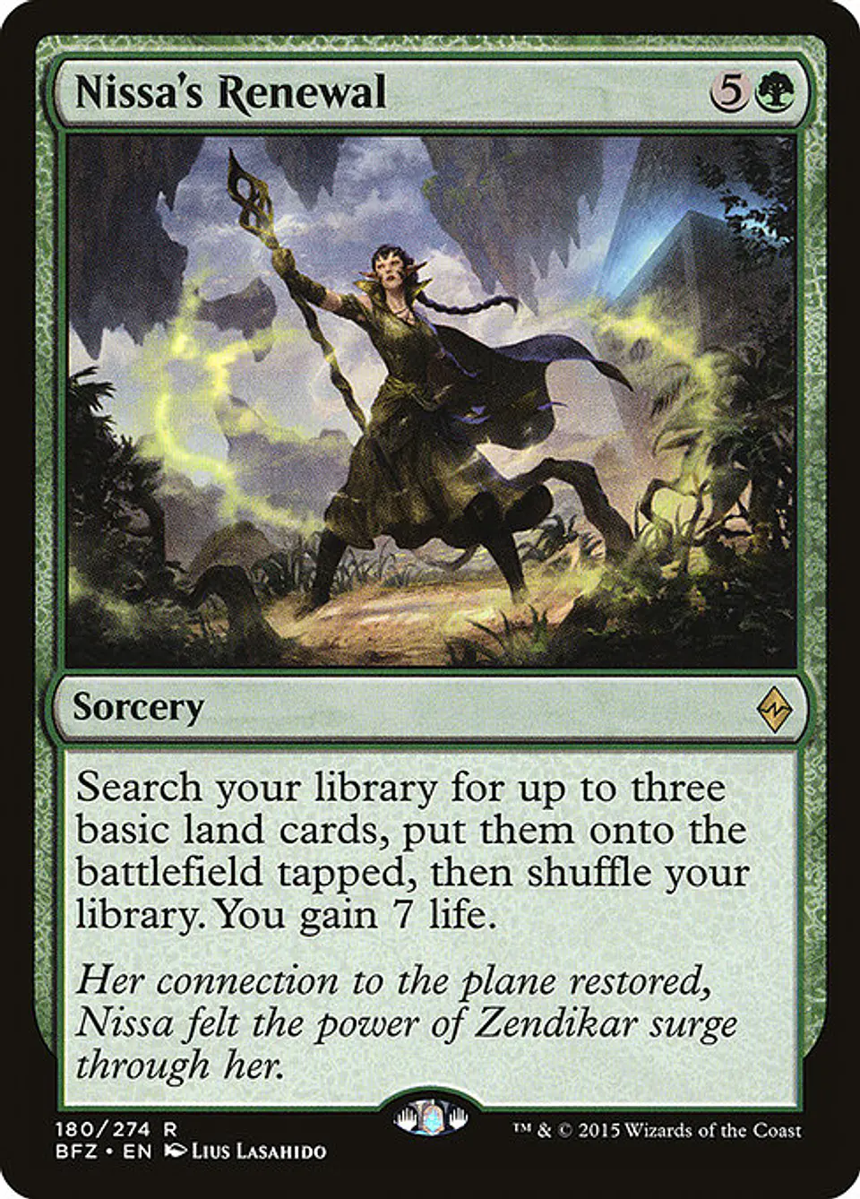 Carta Magic - FOIL Nissa's Renewal - Idioma: Ingles - Edicion: Battle for Zendikar 1
