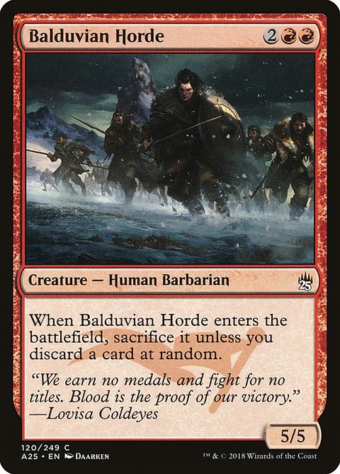 Carta Magic - FOIL Balduvian Horde - Idioma: Ingles - Edicion: Masters 25