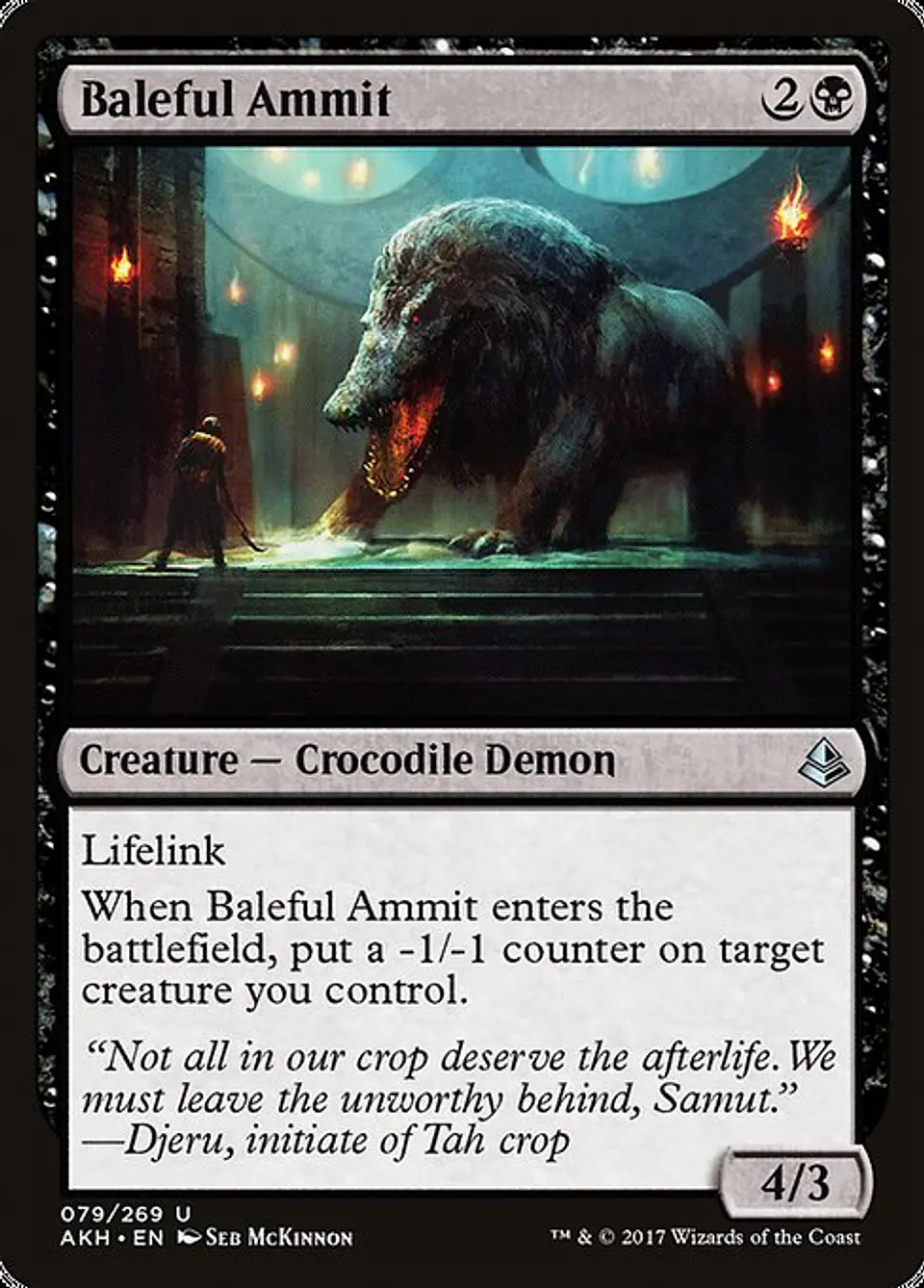 Carta Magic - FOIL Baleful Ammit - Idioma: Espa–ol - Edicion: Amonkhet 1