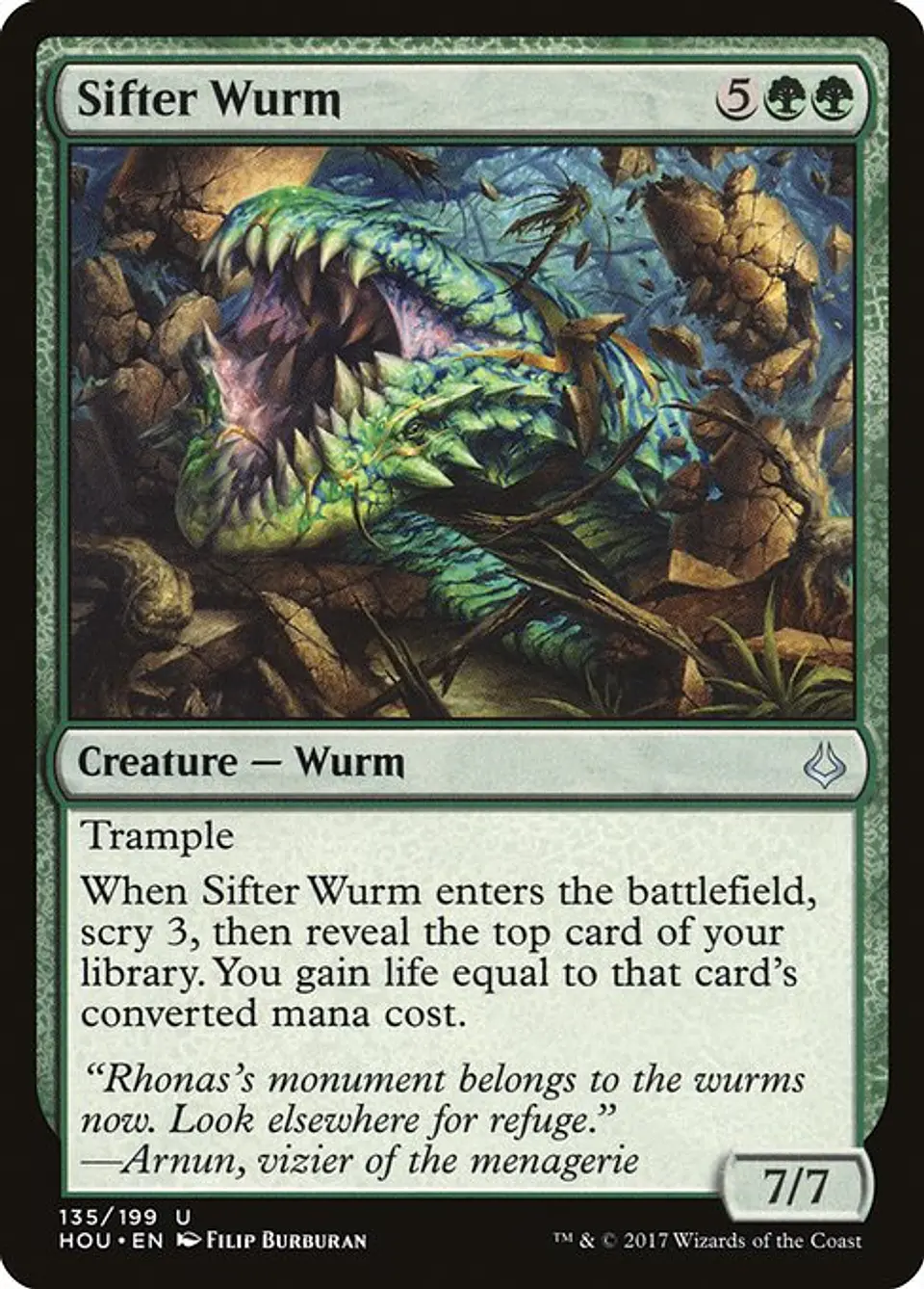 Carta Magic - FOIL Sifter Wurm - Idioma: Espa–ol - Edicion: Hour of Devastation 1