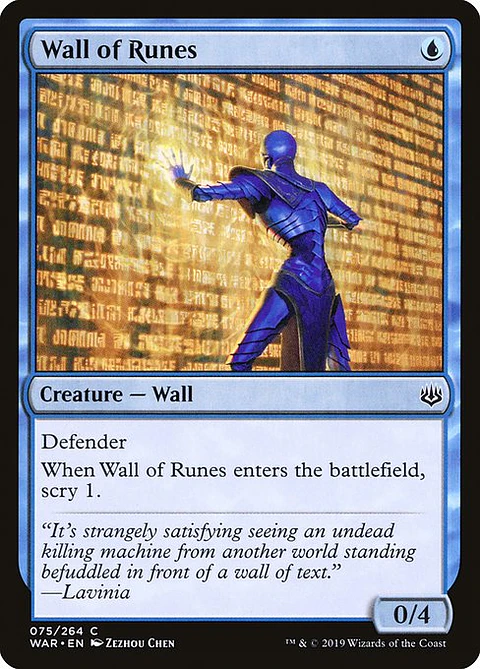 Carta Magic - FOIL Wall of Runes - Idioma: Espa–ol - Edicion: War of the Spark
