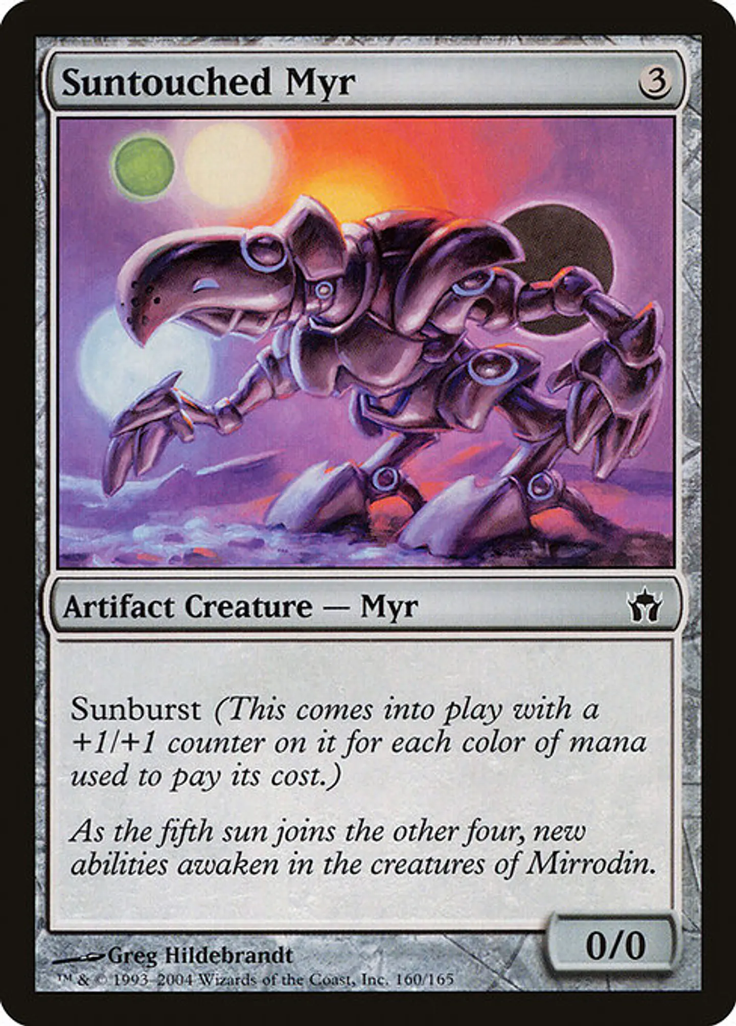 Carta Magic - FOIL Suntouched Myr - Idioma: Ingles - Edicion: Fifth Dawn 1