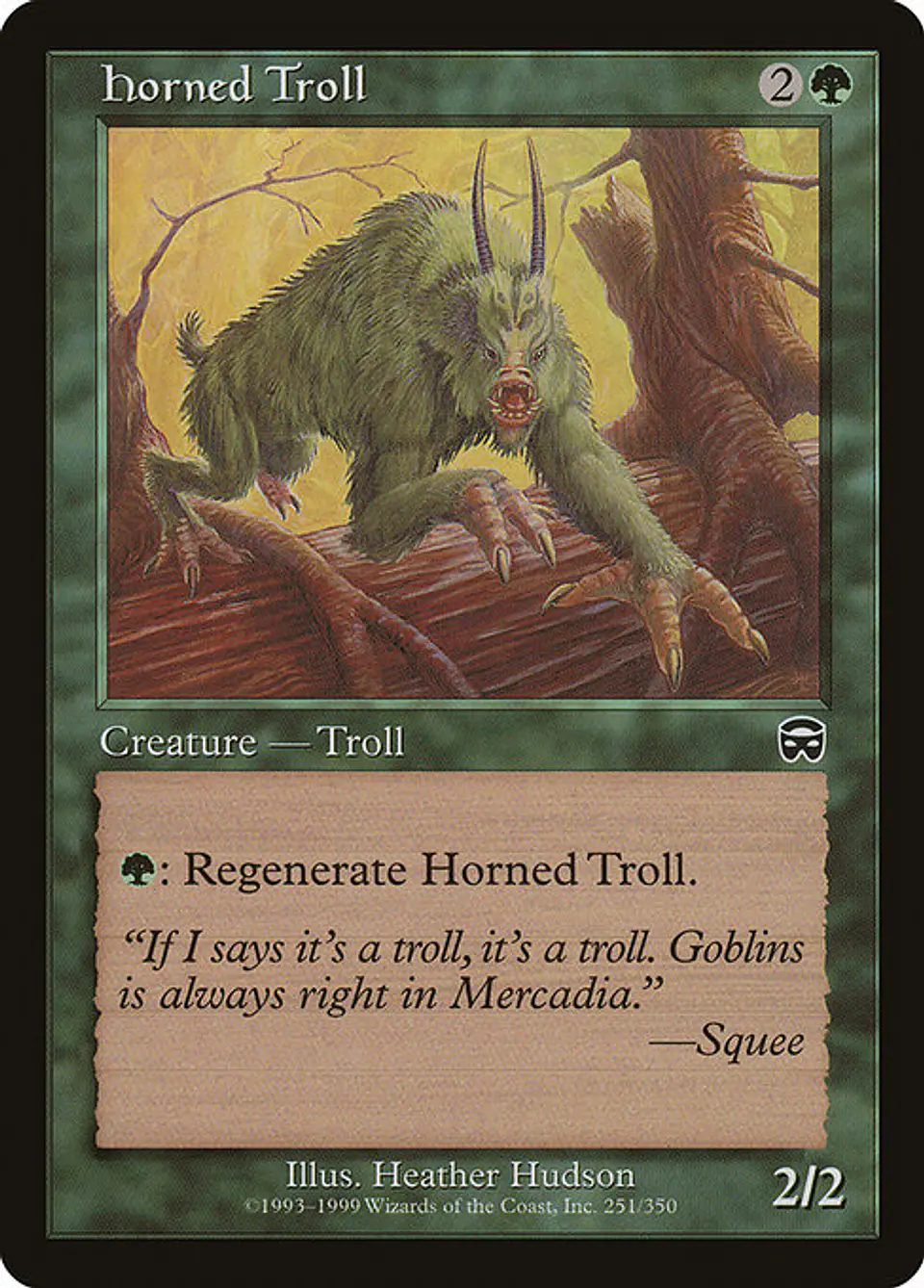 Carta Magic - FOIL Horned Troll - Idioma: Ingles - Edicion: Mercadian Masques 1