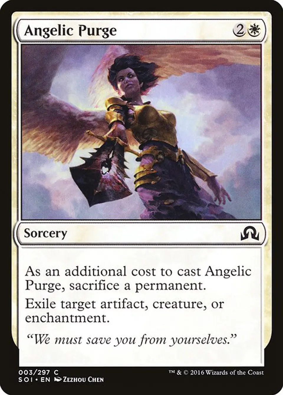 Carta Magic - FOIL Angelic Purge - Idioma: Ingles - Edicion: Shadows over Innistrad 1