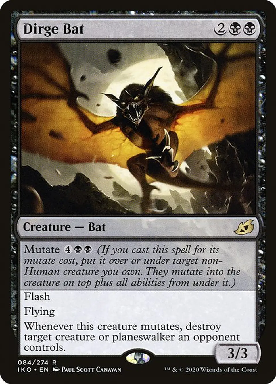 Carta Magic - FOIL Dirge Bat - Idioma: Ingles - Edicion: Ikoria: Lair of Behemoths 1