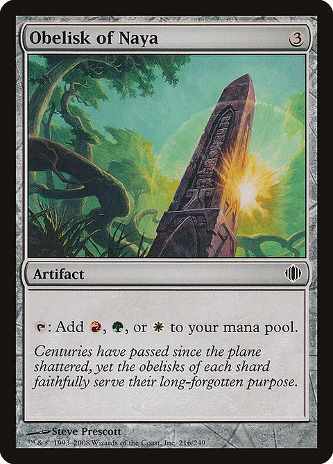 Carta Magic - FOIL Obelisk of Naya - Idioma: Ingles - Edicion: Shards of Alara