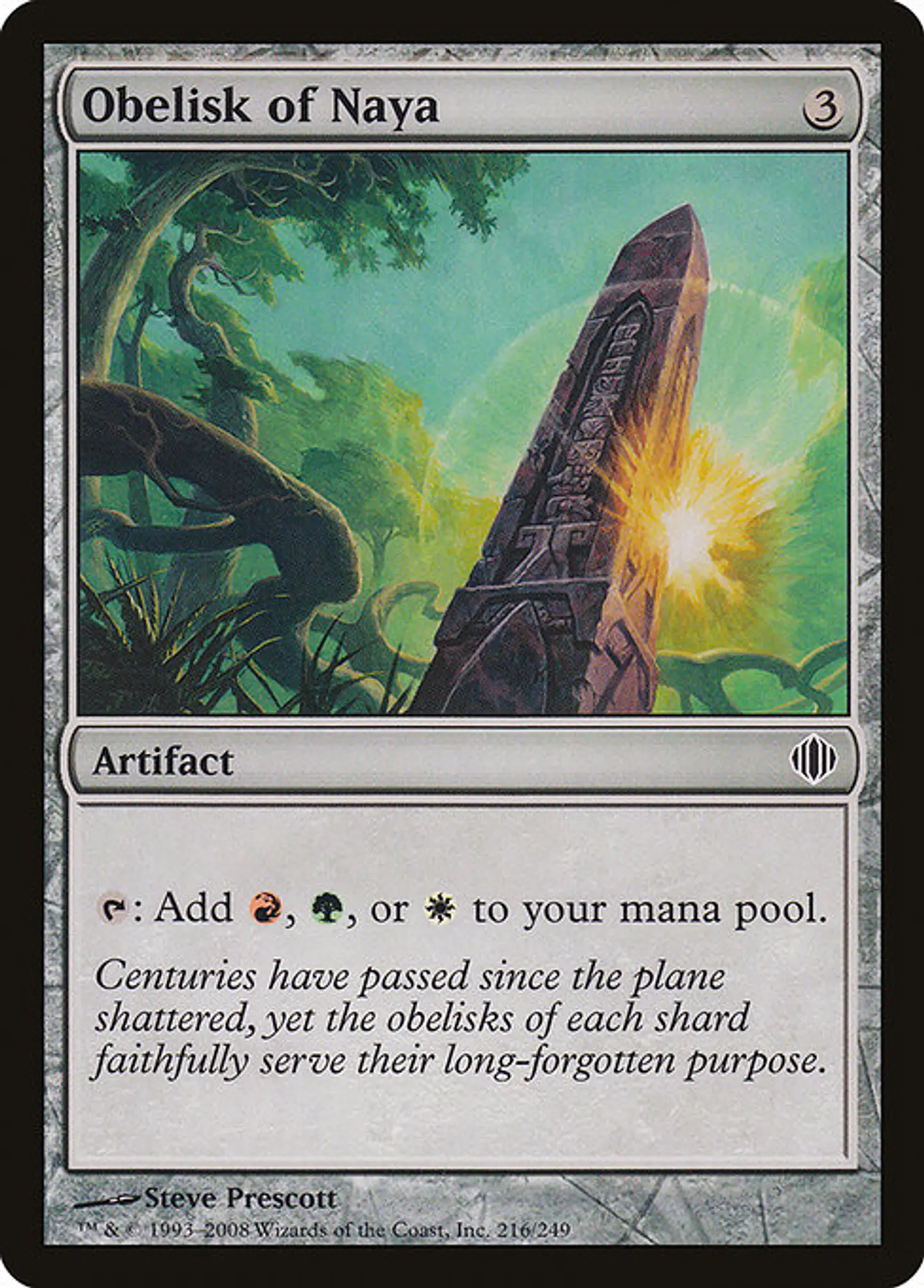 Carta Magic - FOIL Obelisk of Naya - Idioma: Ingles - Edicion: Shards of Alara 1