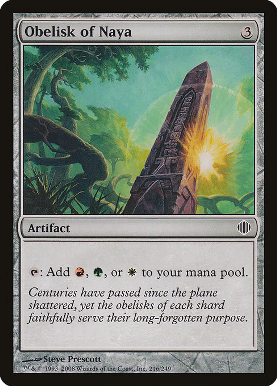 Carta Magic - FOIL Obelisk of Naya - Idioma: Ingles - Edicion: Shards of Alara 1