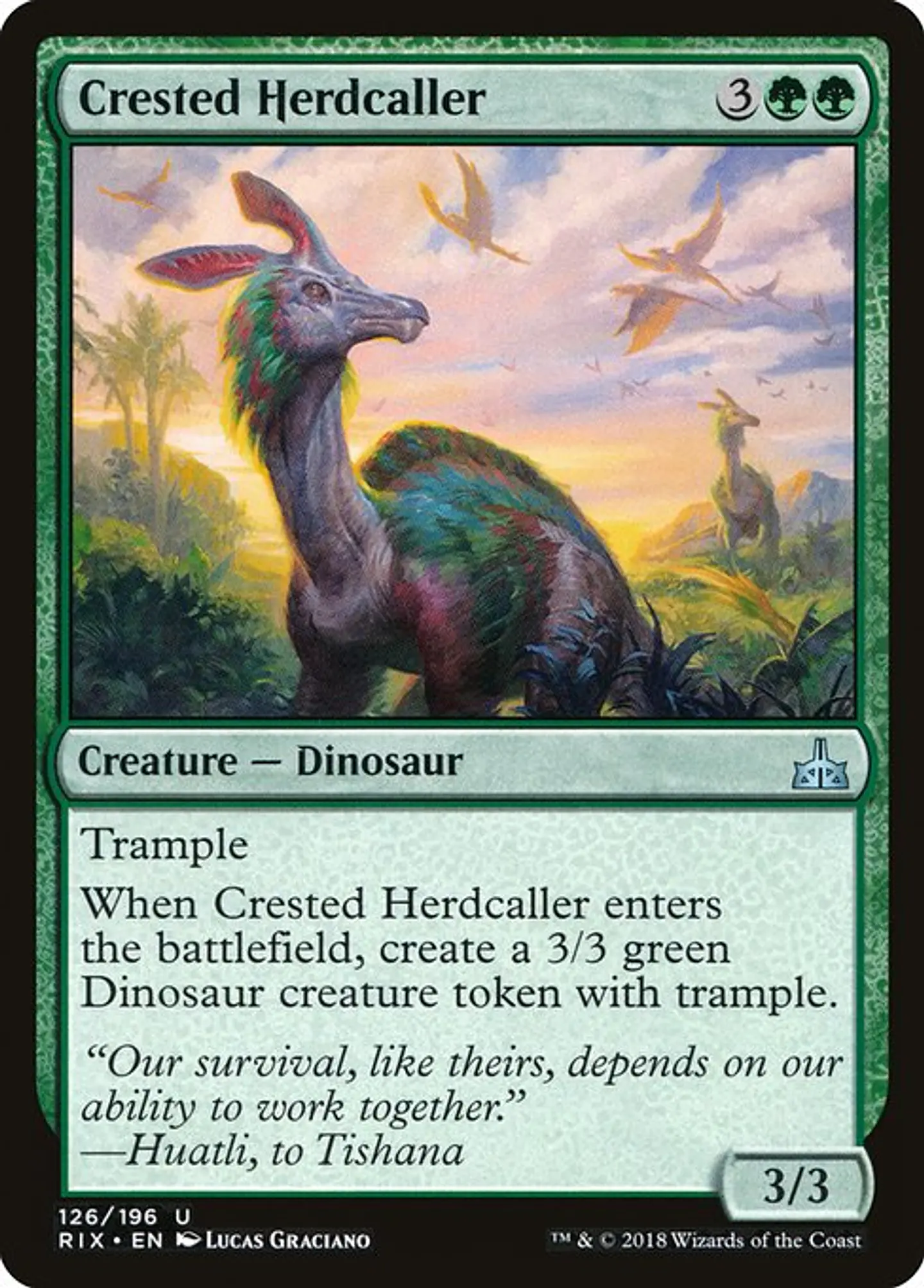 Carta Magic - FOIL Crested Herdcaller - Idioma: Espa–ol - Edicion: Rivals of Ixalan 1