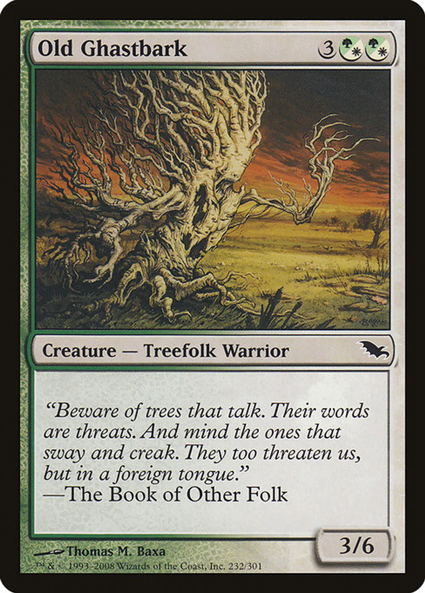 Carta Magic - FOIL Old Ghastbark - Idioma: Ingles - Edicion: Shadowmoor 1