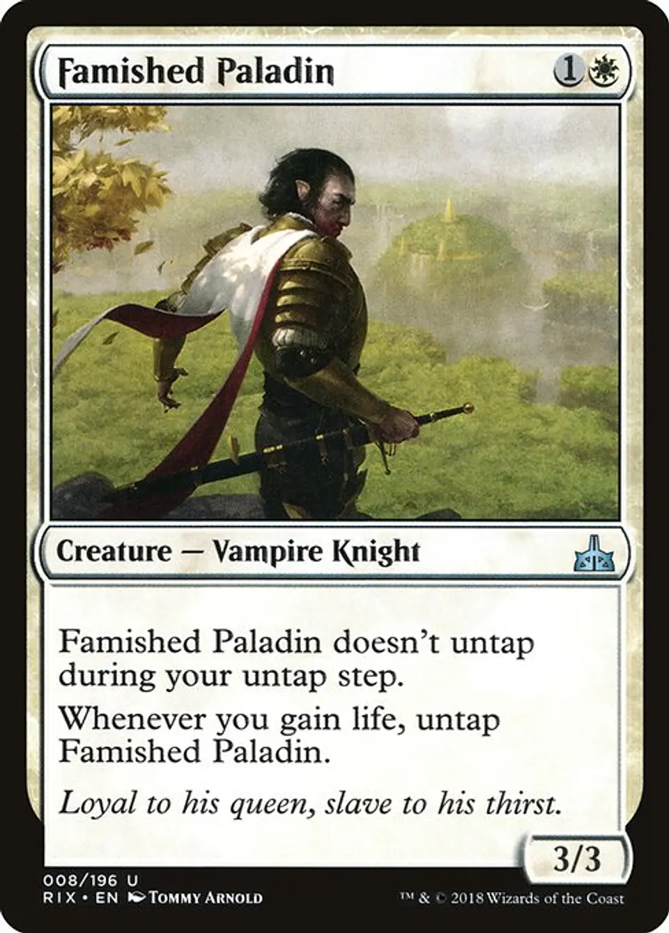 Carta Magic - FOIL Famished Paladin - Idioma: Espa–ol - Edicion: Rivals of Ixalan 1
