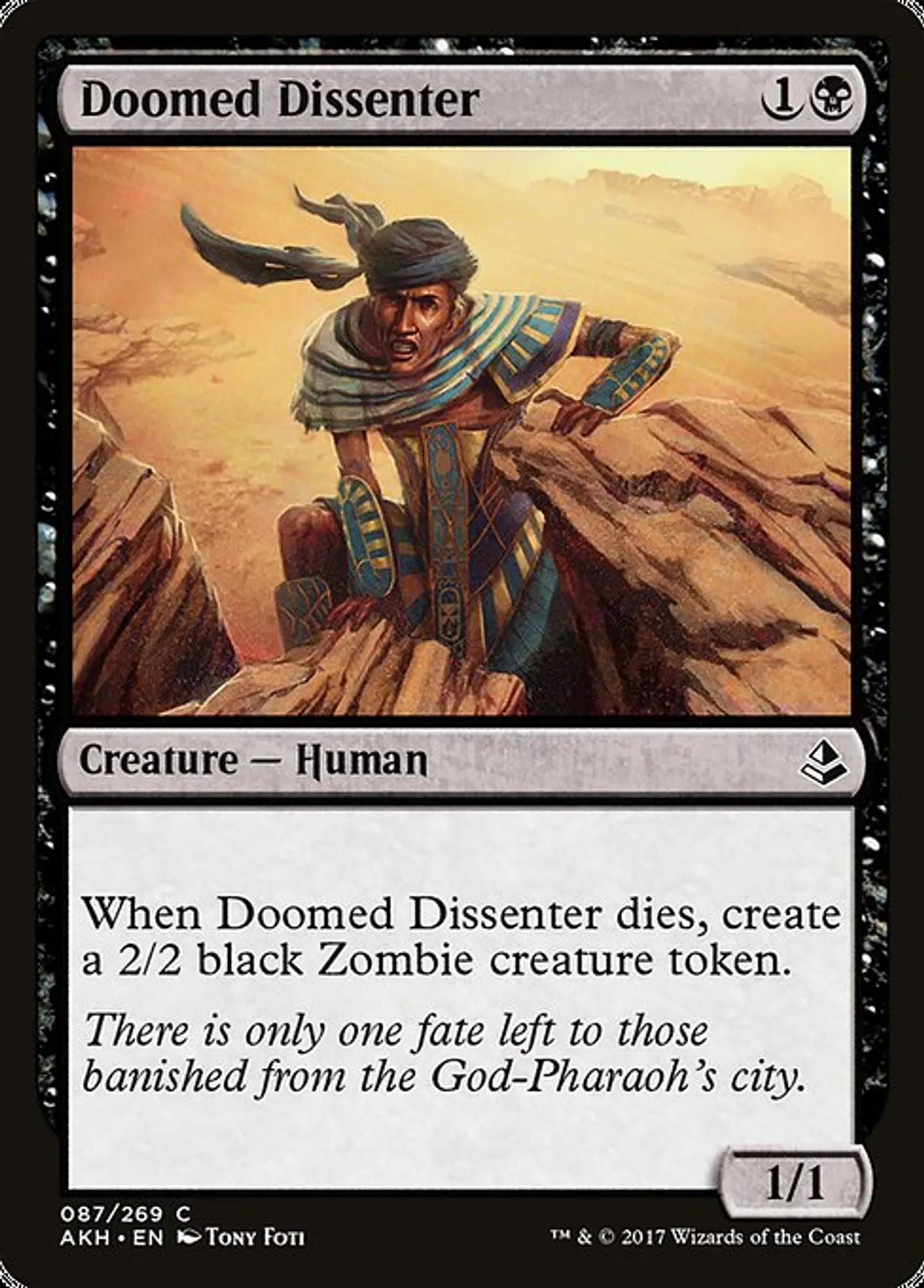 Carta Magic - FOIL Doomed Dissenter - Idioma: Ingles - Edicion: Amonkhet 1