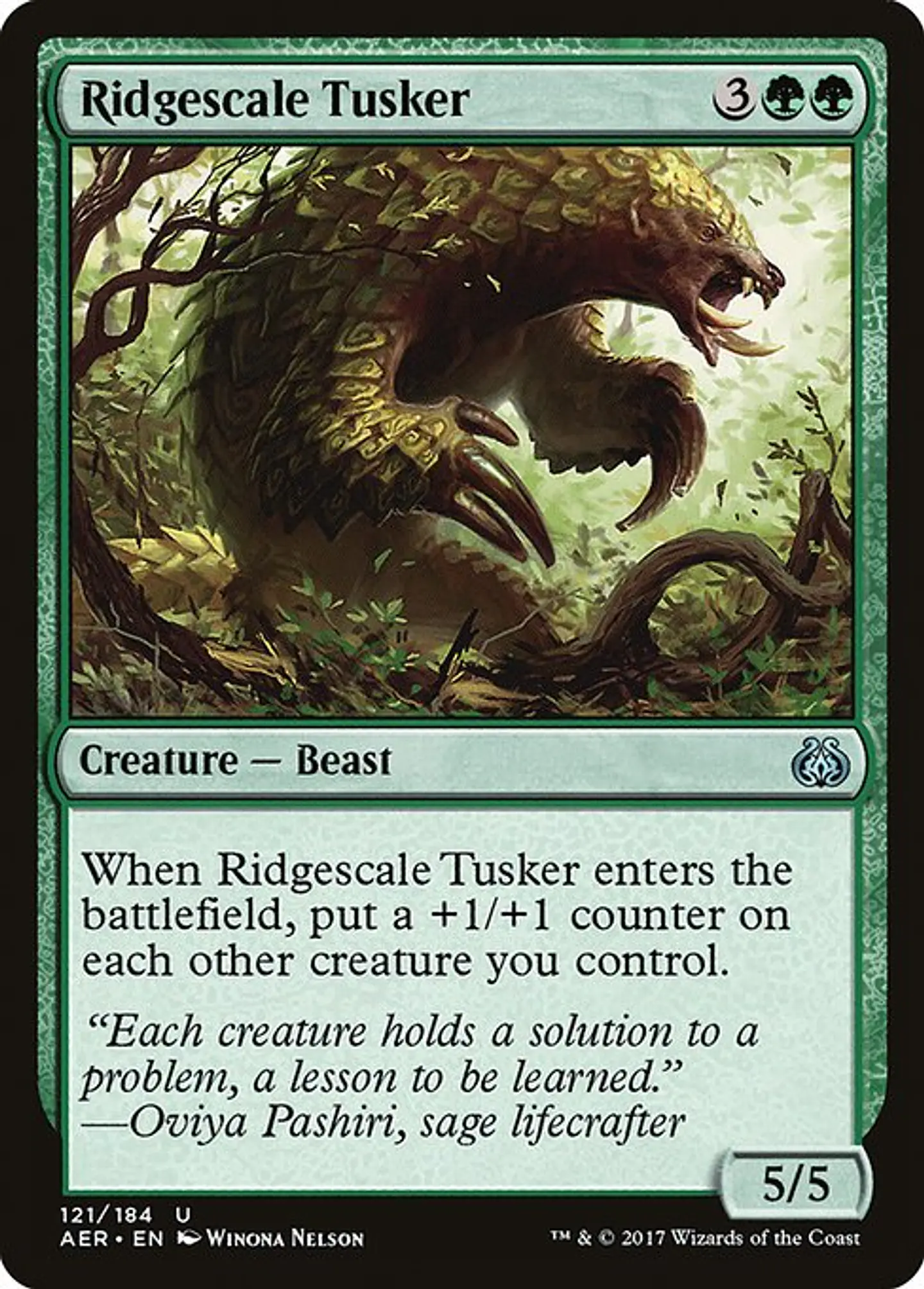 Carta Magic - FOIL Ridgescale Tusker - Idioma: Espa–ol - Edicion: Aether Revolt 1