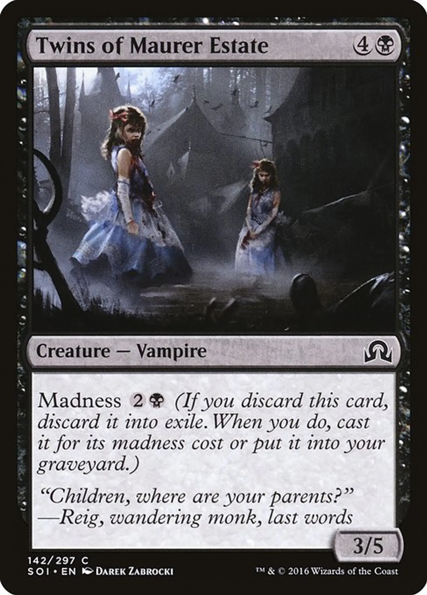 Carta Magic - FOIL Twins of Maurer Estate - Idioma: Ingles - Edicion: Shadows over Innistrad 1