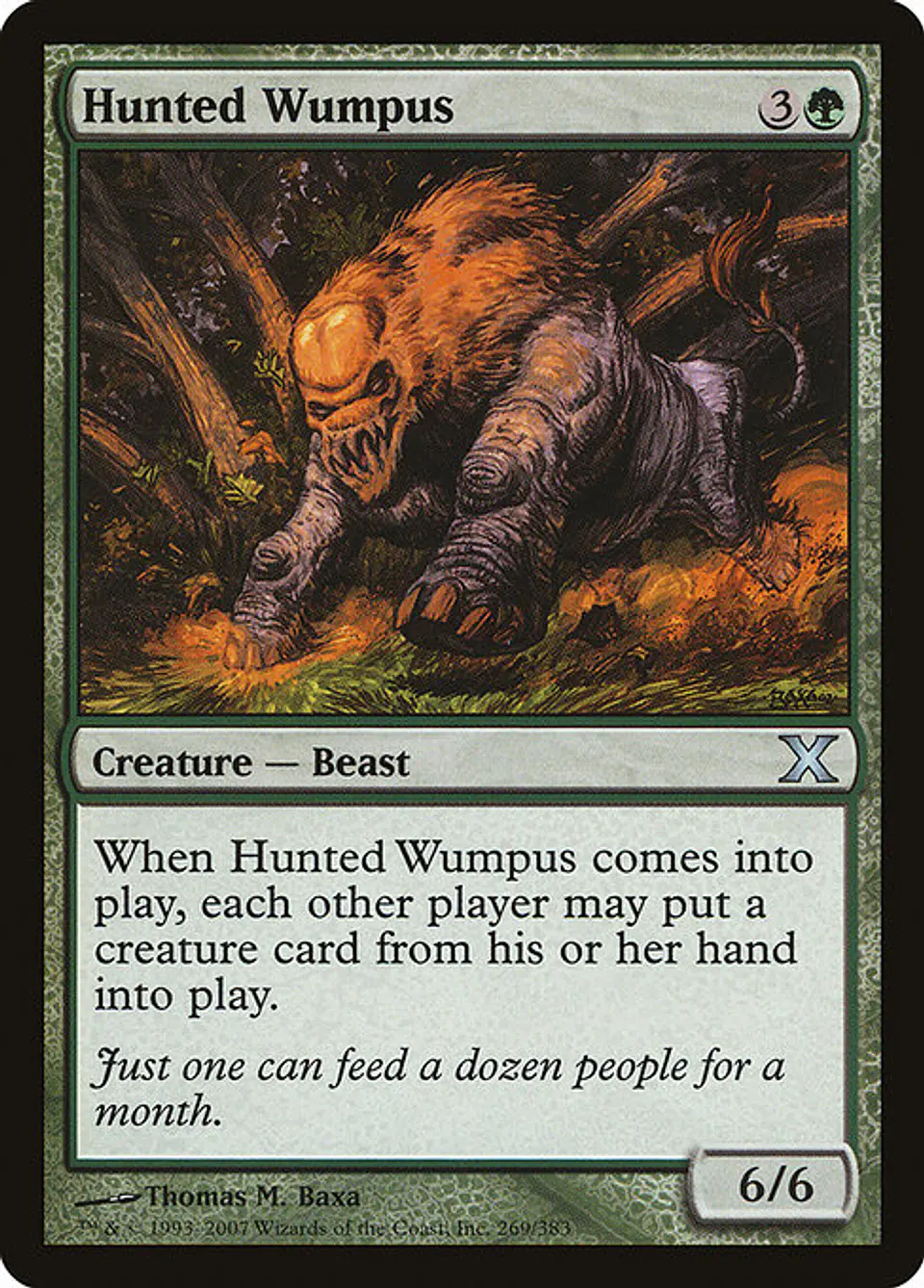 Carta Magic - FOIL Hunted Wumpus - Idioma: Ingles - Edicion: Tenth Edition 1