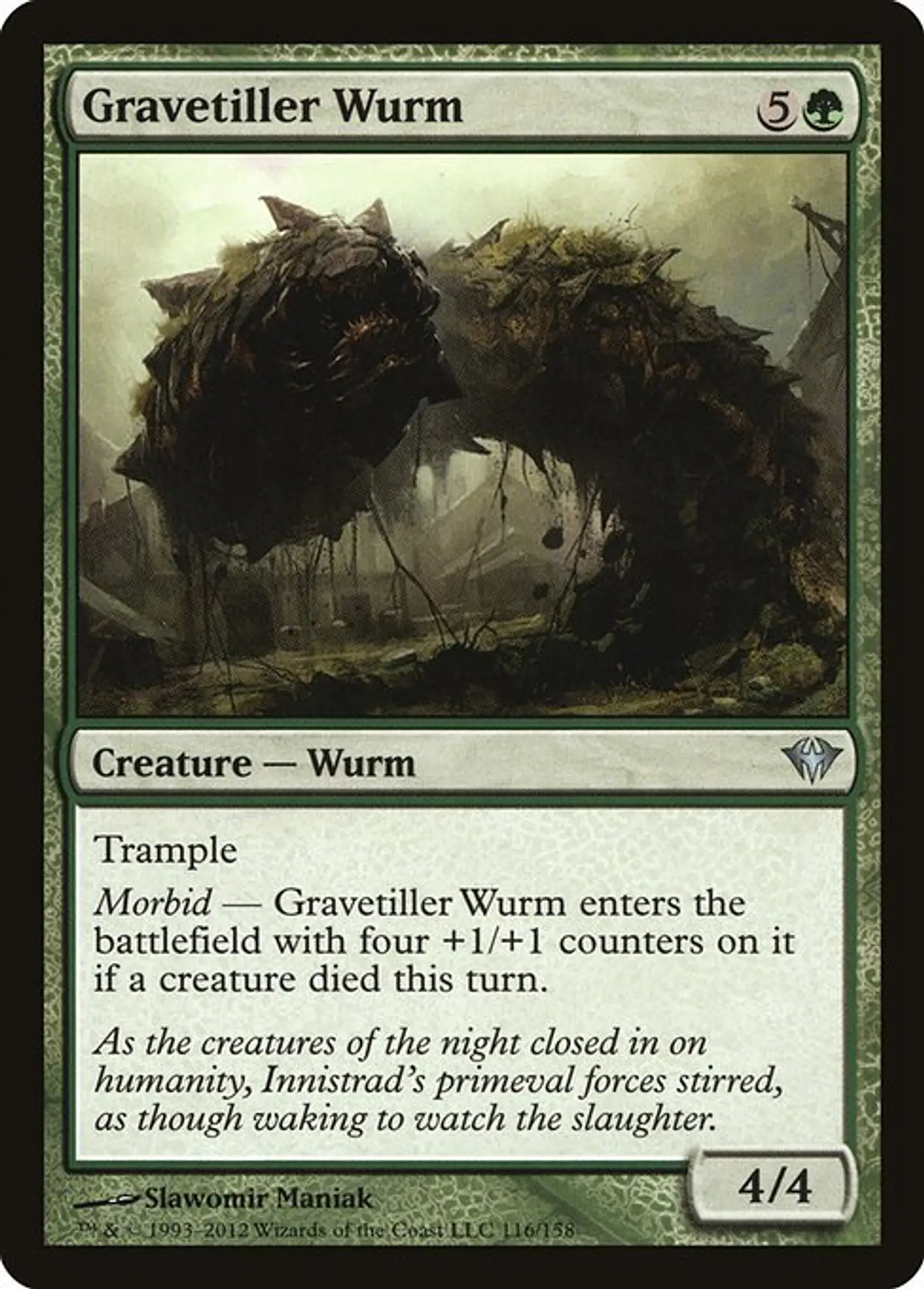 Carta Magic - FOIL Gravetiller Wurm - Idioma: Ingles - Edicion: Dark Ascension 1