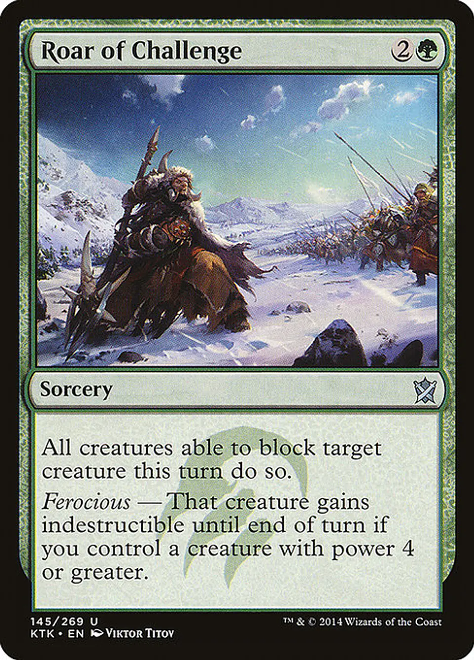 Carta Magic - FOIL Roar of Challenge - Idioma: Espa–ol - Edicion: Khans of Tarkir 1