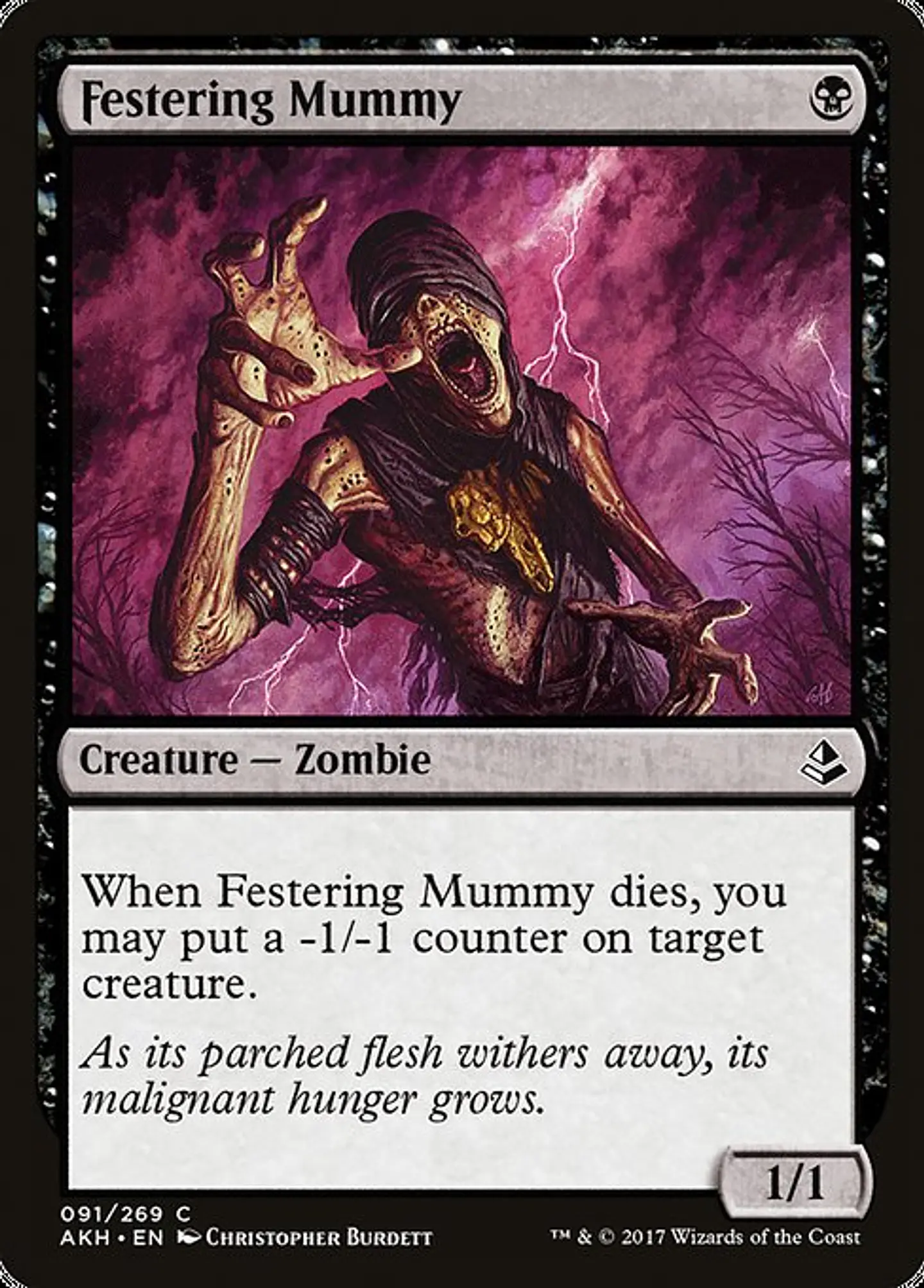 Carta Magic - FOIL Festering Mummy - Idioma: Espa–ol - Edicion: Amonkhet 1