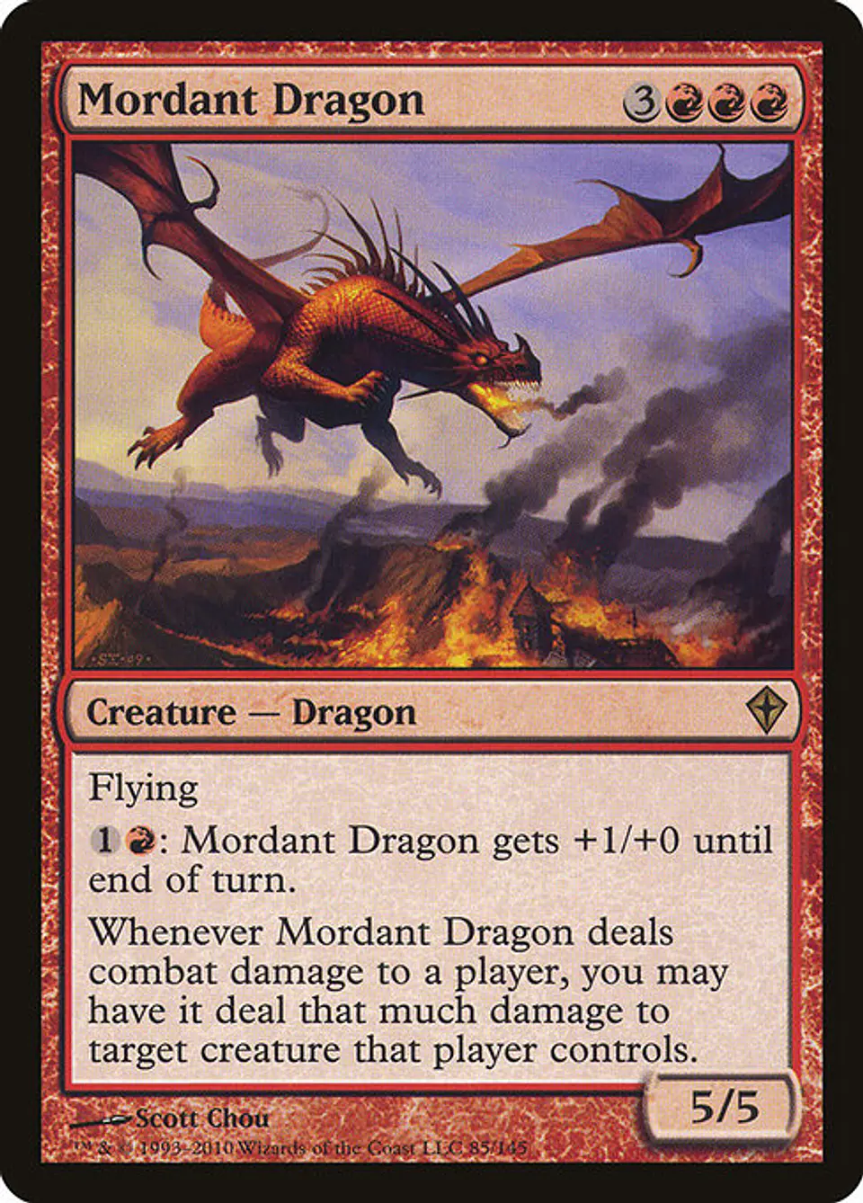 Carta Magic - FOIL Mordant Dragon - Idioma: Ingles - Edicion: Worldwake 1