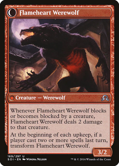 Carta Magic - FOIL Flameheart Werewolf - Idioma: Ingles - Edicion: Shadows over Innistrad