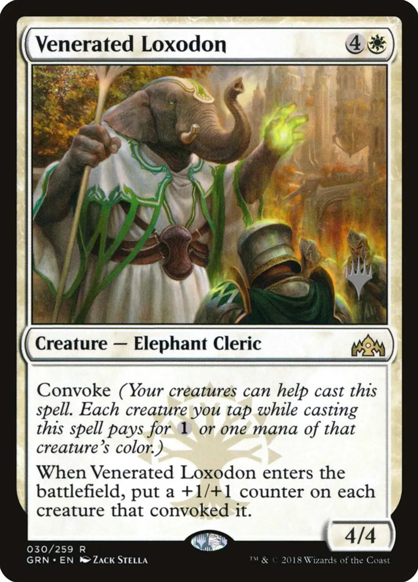 Carta Magic - FOIL Venerated Loxodon - Idioma: Espa–ol - Edicion: Guilds of Ravnica Promos 1