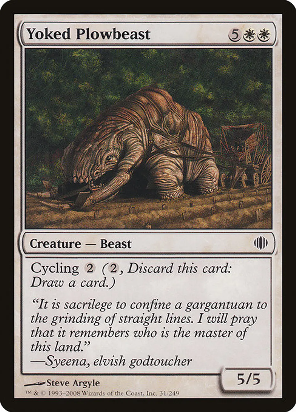 Carta Magic - FOIL Yoked Plowbeast - Idioma: Ingles - Edicion: Shards of Alara 1
