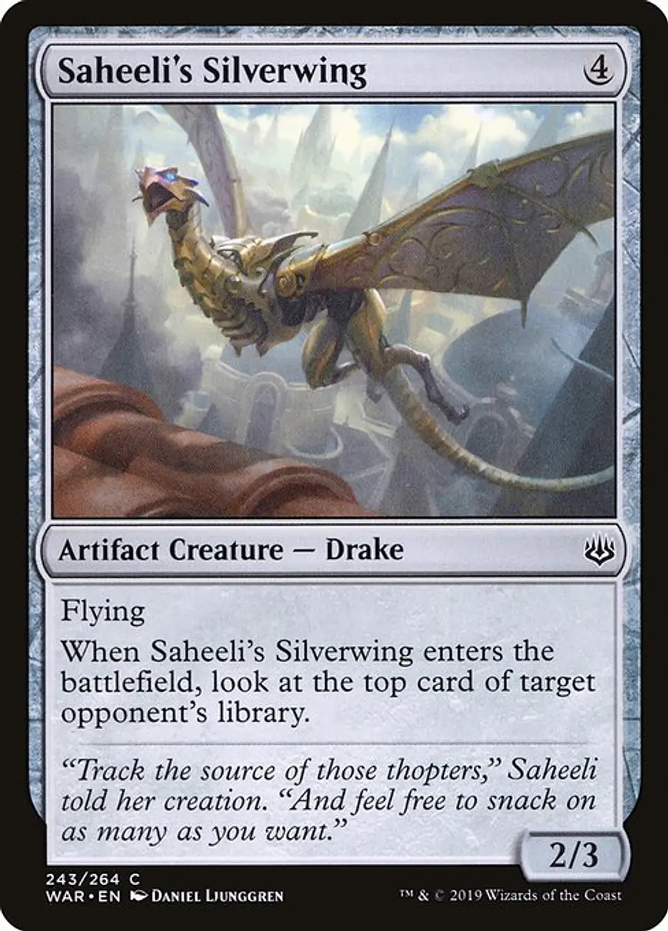 Carta Magic - FOIL Saheeli's Silverwing - Idioma: Espa–ol - Edicion: War of the Spark 1