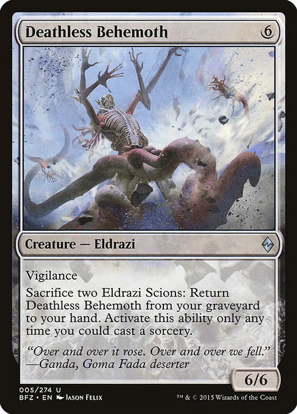 Carta Magic - FOIL Deathless Behemoth - Idioma: Ingles - Edicion: Battle for Zendikar 1