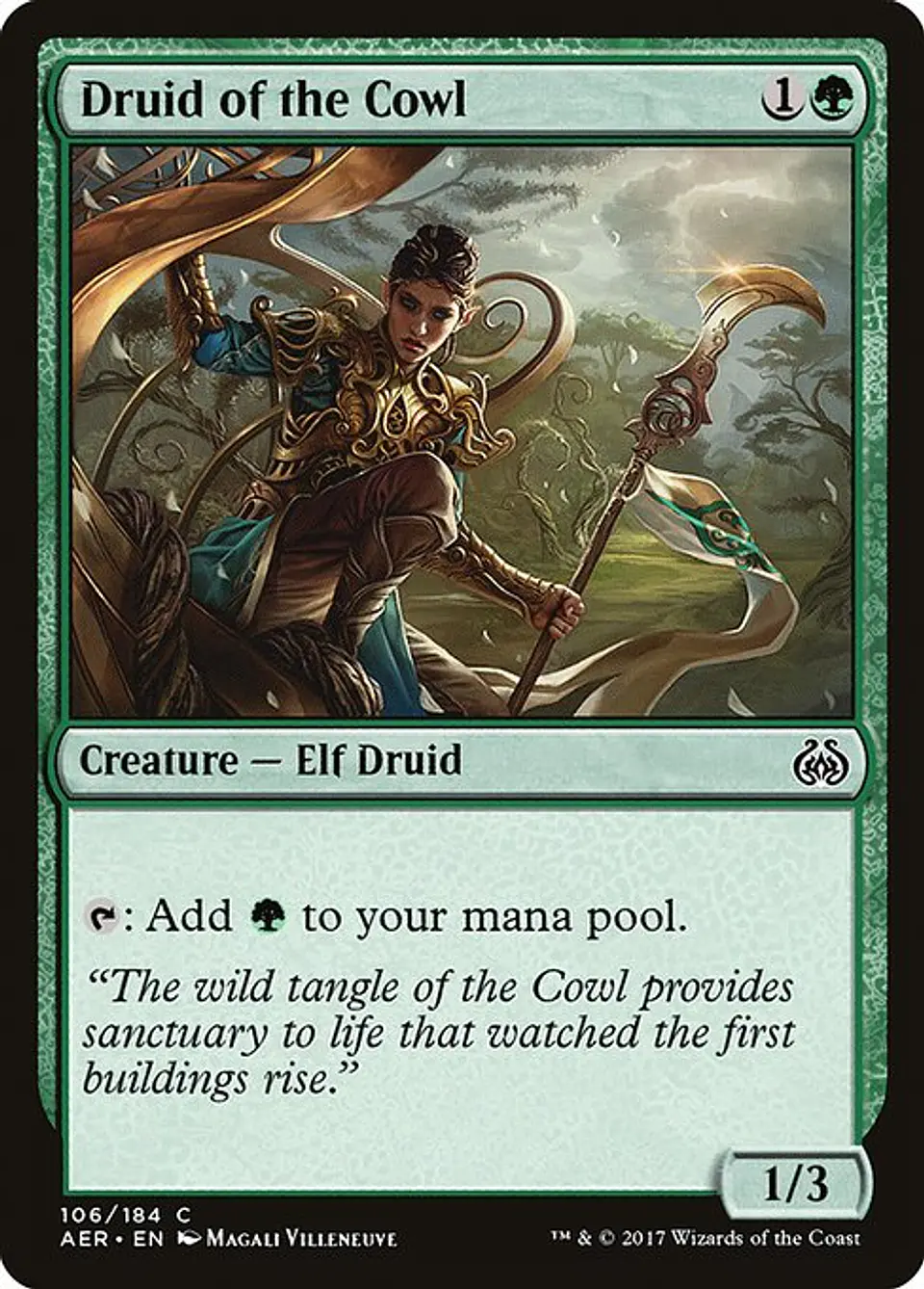 Carta Magic - FOIL Druid of the Cowl - Idioma: Espa–ol - Edicion: Aether Revolt 1