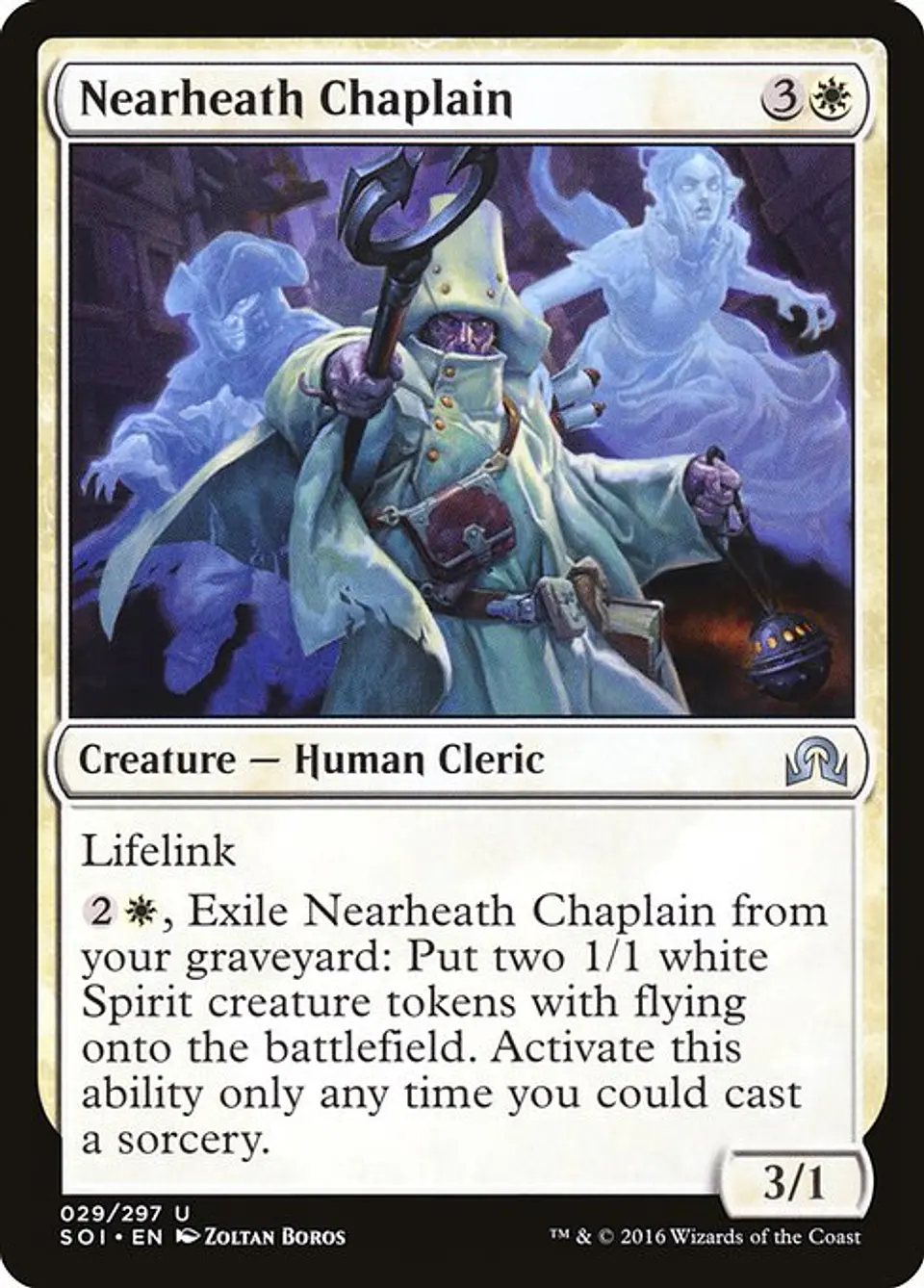 Carta Magic - FOIL Nearheath Chaplain - Idioma: Ingles - Edicion: Shadows over Innistrad 1