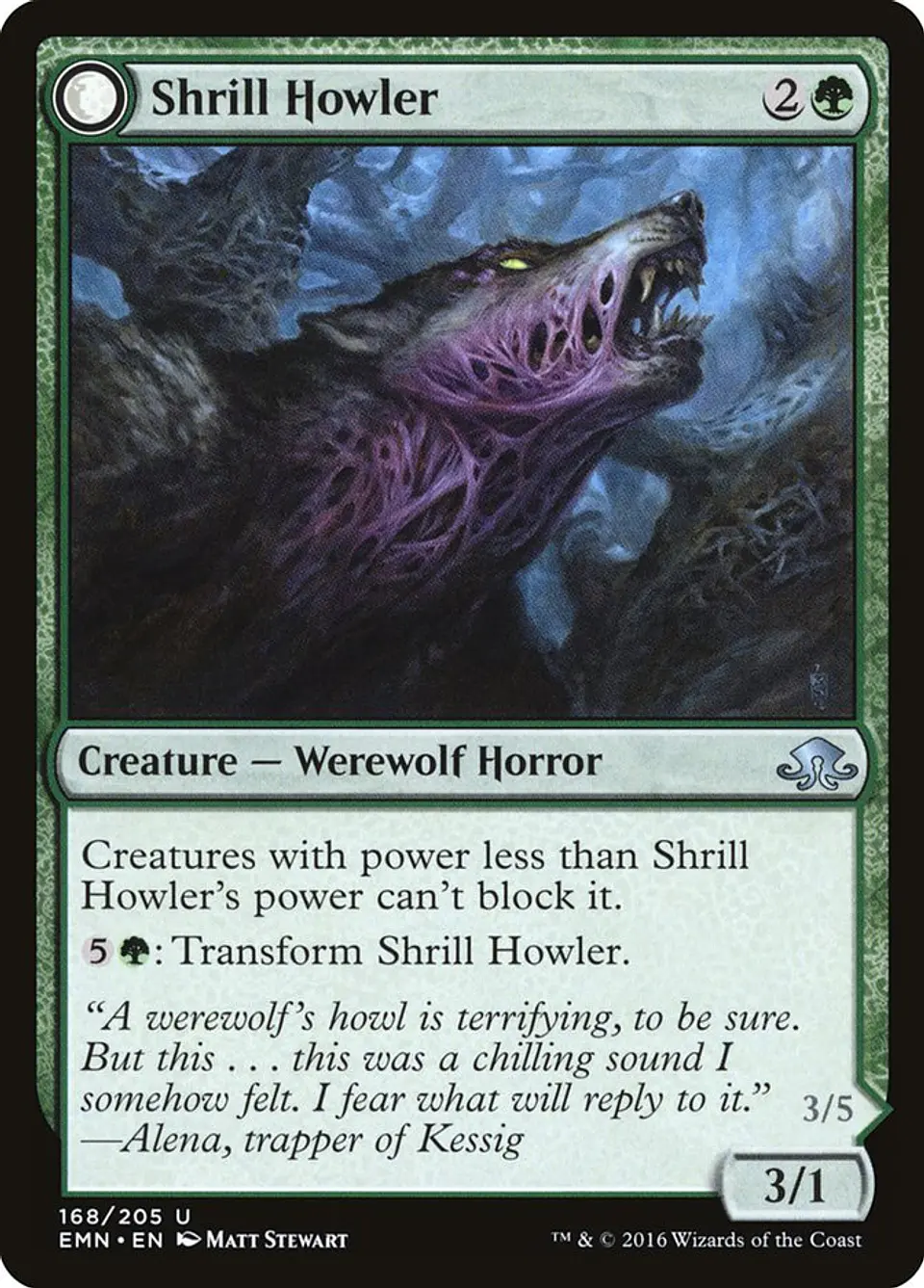 Carta Magic - FOIL Shrill Howler - Idioma: Ingles - Edicion: Eldritch Moon 1