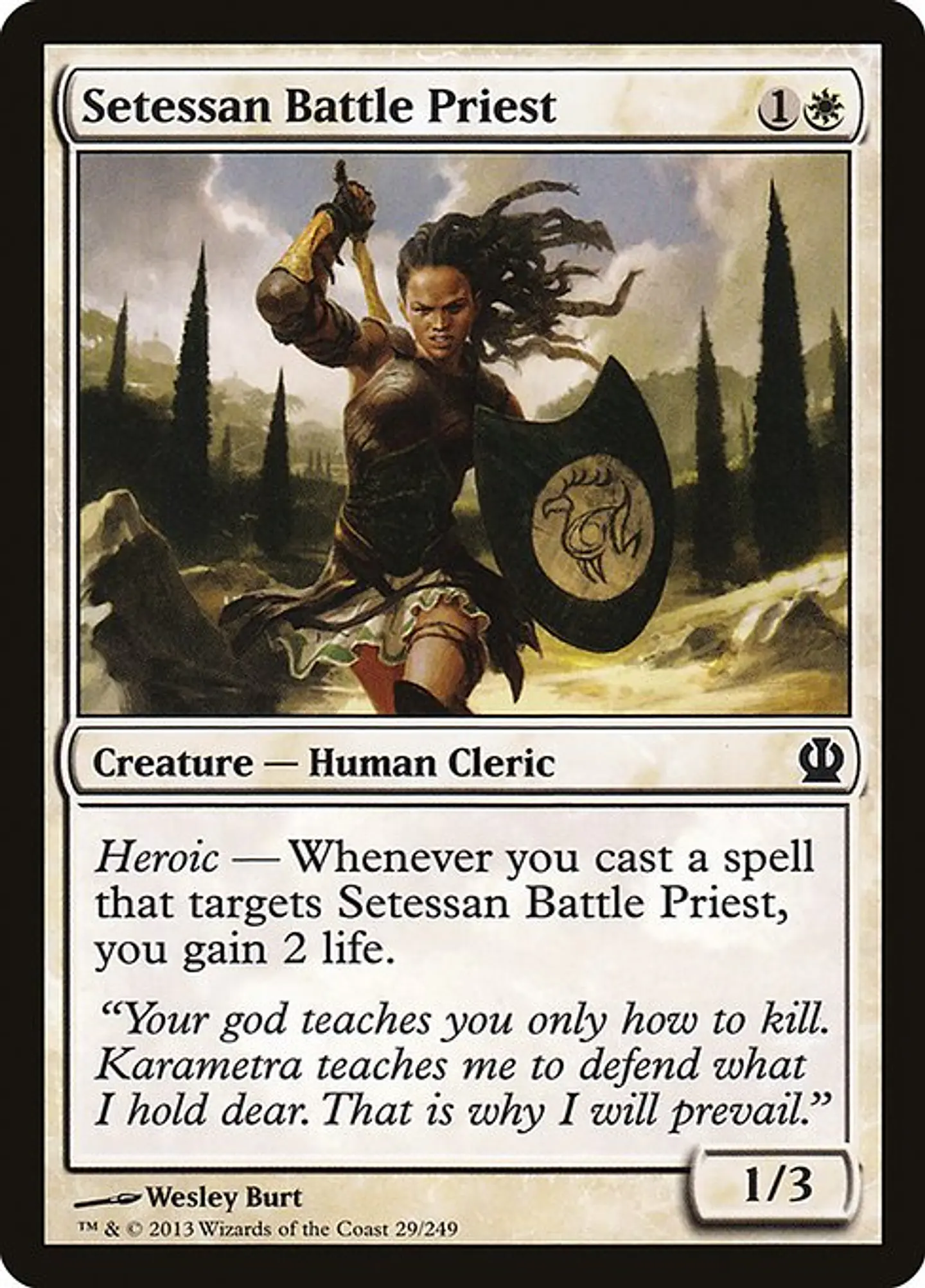 Carta Magic - FOIL Setessan Battle Priest - Idioma: Espa–ol - Edicion: Theros 1