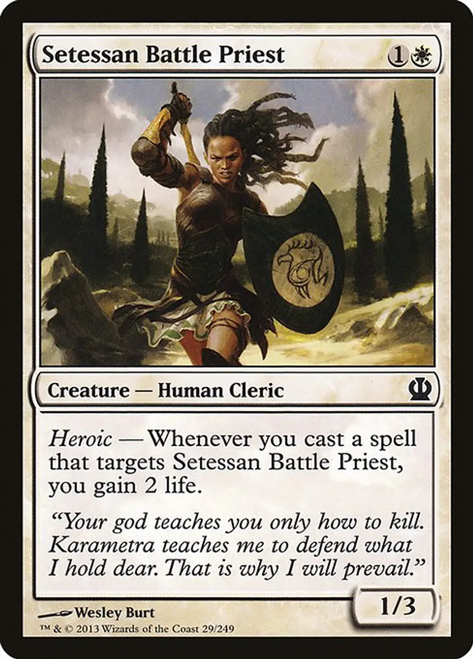 Carta Magic - FOIL Setessan Battle Priest - Idioma: Espa–ol - Edicion: Theros 1