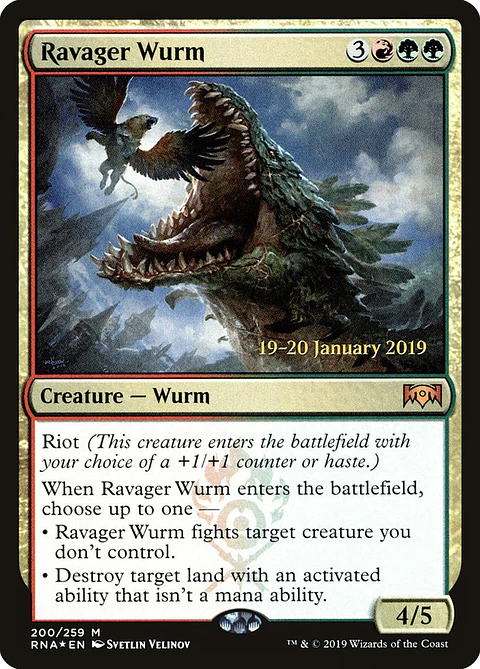Carta Magic - FOIL Ravager Wurm - Idioma: Espa–ol - Edicion: Ravnica Allegiance Promos