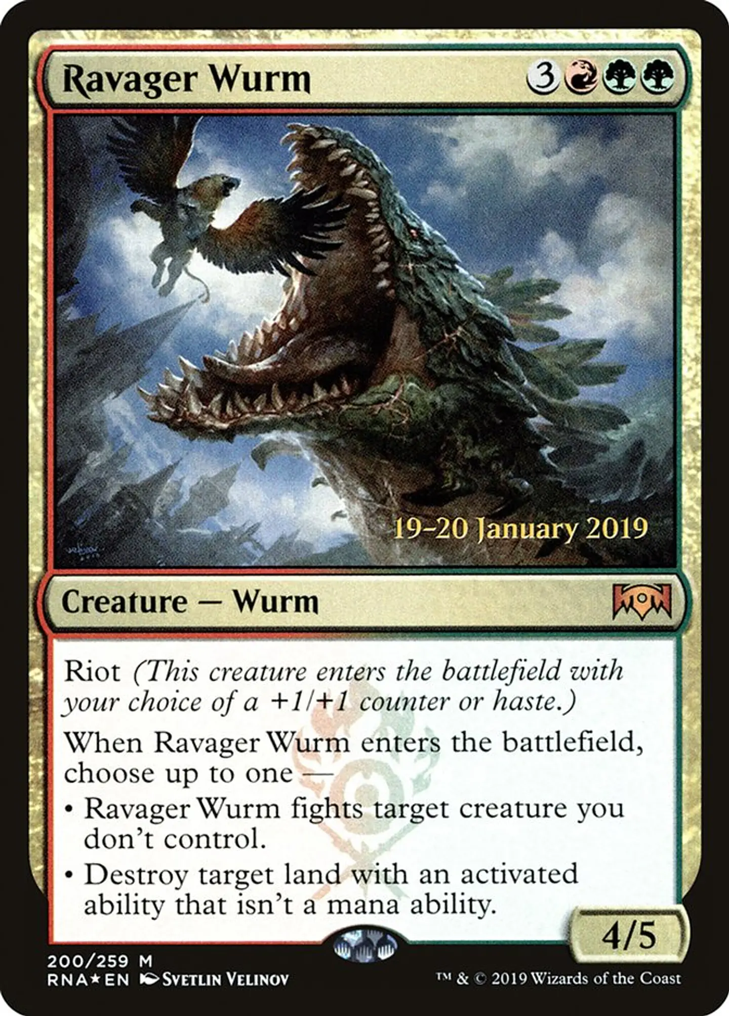 Carta Magic - FOIL Ravager Wurm - Idioma: Espa–ol - Edicion: Ravnica Allegiance Promos 1