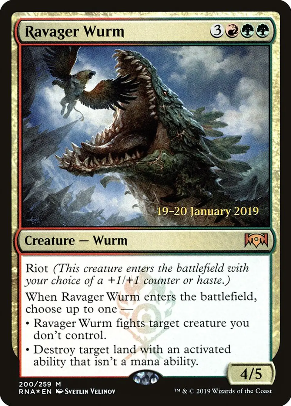 Carta Magic - FOIL Ravager Wurm - Idioma: Espa–ol - Edicion: Ravnica Allegiance Promos 1