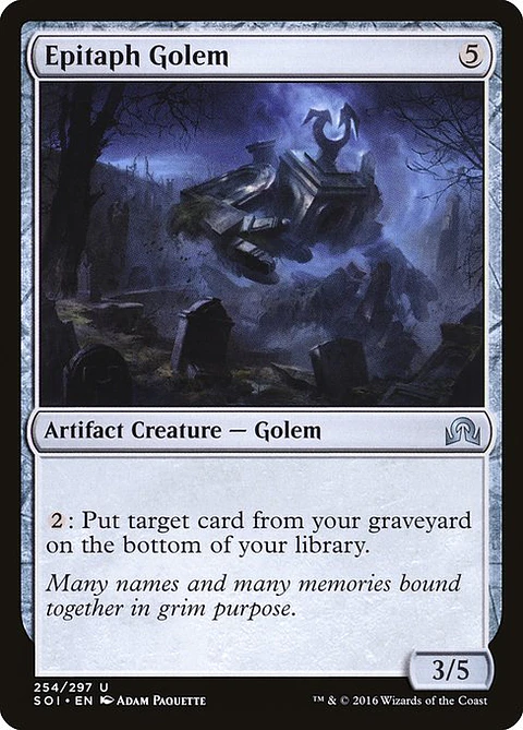 Carta Magic - FOIL Epitaph Golem - Idioma: Ingles - Edicion: Shadows over Innistrad